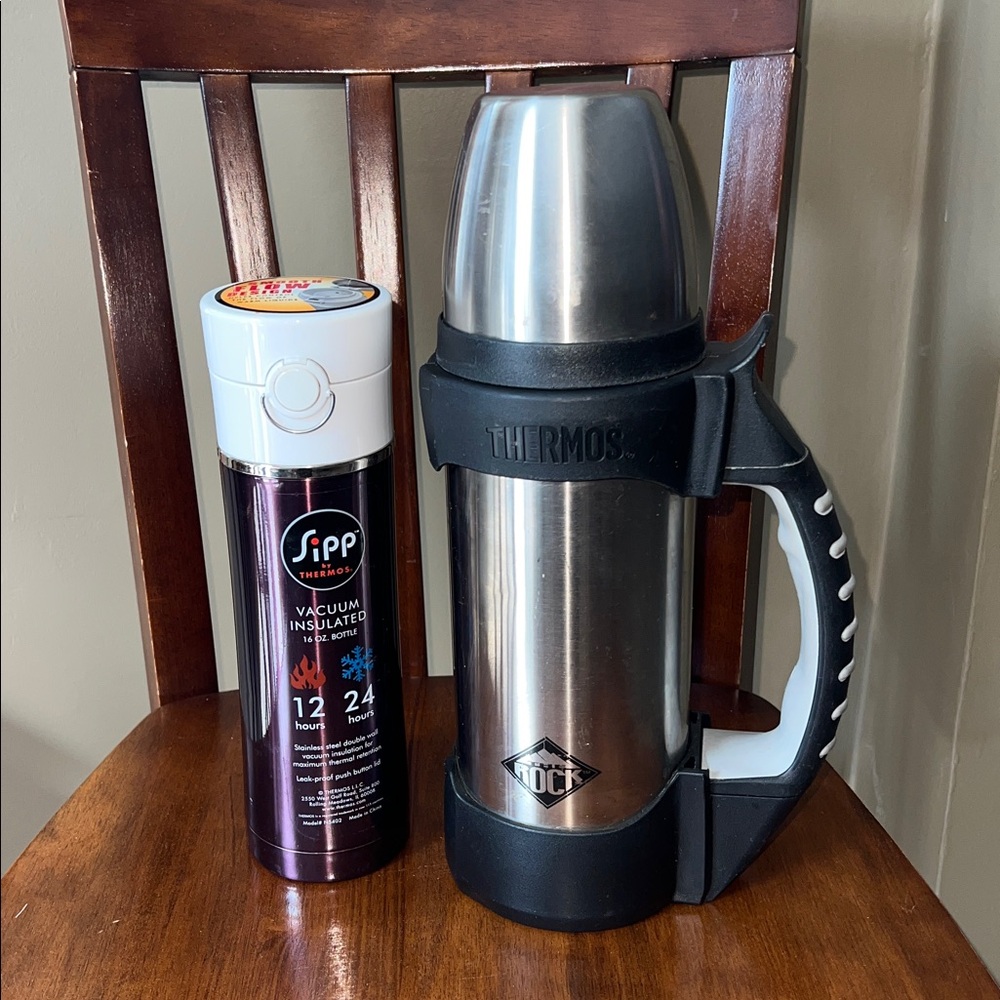 Thermos Rock 1 liter and Sipp by Thermos 16 ounces NEW Bundle of two thermos’
